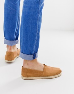 Светло-коричневые кожаные эспадрильи TOMS-Светло-коричневый