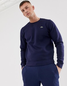 Темно-синий свитшот с круглым вырезом и логотипом Lacoste Sport