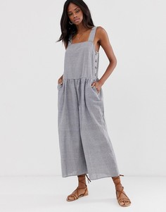 Комбинезон в полоску с пуговицами сбоку ASOS DESIGN-Мульти