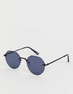 Черные солнцезащитные очки с оригинальным дизайном без оправы ASOS DESIGN-Черный