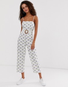 Комбинезон на бретельках с цветочным принтом ASOS DESIGN-Мульти