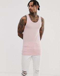 Розовая обтягивающая майка из органического хлопка ASOS DESIGN-Розовый