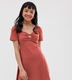 Свободное платье мини с черепаховым кольцом ASOS DESIGN Petite-Красный