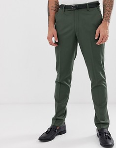 Зауженные брюки цвета хаки ASOS DESIGN-Зеленый
