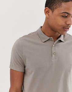 Поло из трикотажа бежевого цвета ASOS DESIGN-Бежевый