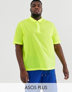 Желтая нейлоновая oversize-рубашка ASOS DESIGN Plus-Желтый