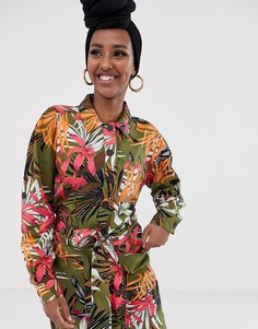 Комбинезон с тропическим принтом ASOS DESIGN-Мульти