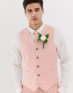 Розовый приталенный жилет ASOS DESIGN Wedding