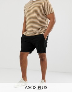 Черные узкие шорты чиносы ASOS DESIGN Plus-Черный
