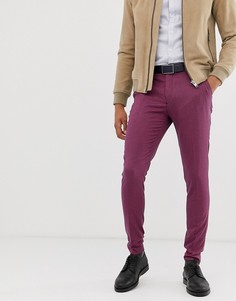 Красные брюки скинни в клетку ASOS DESIGN-Красный