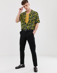 Фестивальная свободная рубашка с плиточным ацтекским принтом ASOS DESIGN-Зеленый