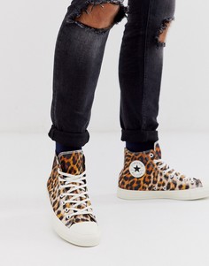 Высокие кеды с леопардовым принтом Converse Chuck Taylor All Star-Коричневый