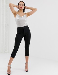 Брюки длиной 3/4 из понте ASOS DESIGN-Черный