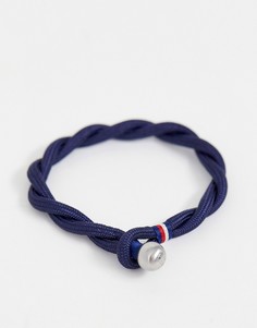 Темно-синий плетеный браслет Tommy Hilfiger