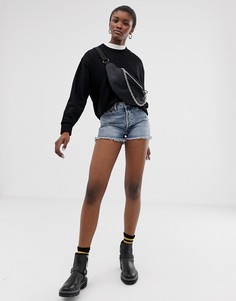 Свободные шорты из органического хлопка с необработанным краем Cheap Monday-Синий