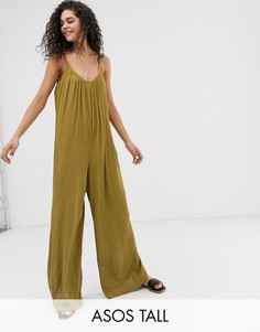 Комбинезон с глубоким вырезом на спине ASOS DESIGN Tall-Зеленый