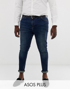 Темные джинсы скинни ASOS DESIGN Plus-Синий