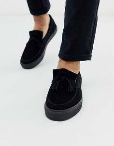 Черные кеды-слипоны из искусственной замши ASOS DESIGN-Черный