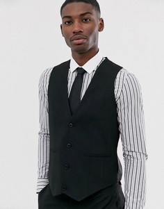 Черный облегающий жилет ASOS DESIGN