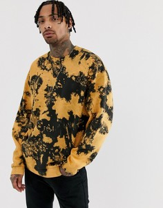 Черный oversize-свитшот с эффектом кислотной стирки ASOS DESIGN
