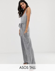 Мягкий комбинезон для дома с поясом ASOS DESIGN Tall-Серый