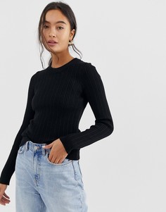 Джемпер в рубчик ASOS DESIGN-Черный