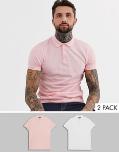 Набор из 2 поло из пике ASOS DESIGN - Скидка-Мульти