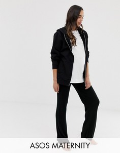 Домашние расклешенные брюки в рубчик ASOS DESIGN Maternity-Черный