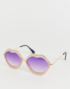 Солнцезащитные очки с оправой в форме губ SVNX-Фиолетовый 7X