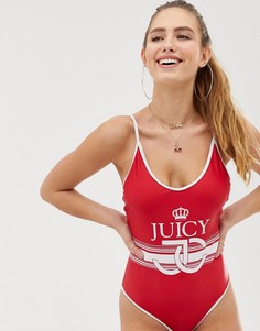 Слитный купальник с логотипом Juicy Couture-Фиолетовый