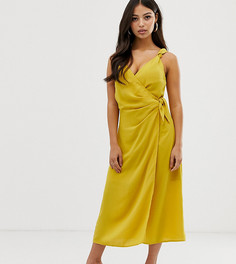 Платье миди с запахом Fashion Union Petite-Желтый