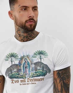 Футболка с отворотами на рукавах ASOS DESIGN-Белый