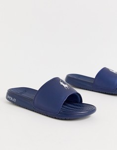 Темно-синие шлепанцы с логотипом Polo Ralph Lauren Rodwell-Темно-синий