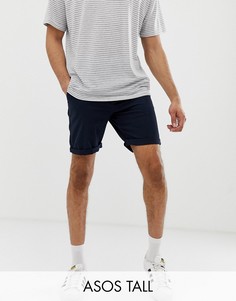 Темно-синие шорты чиносы слим ASOS DESIGN Tall-Темно-синий