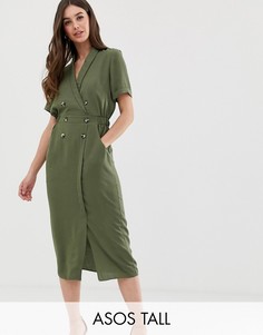 Платье миди ASOS DESIGN Tall-Зеленый