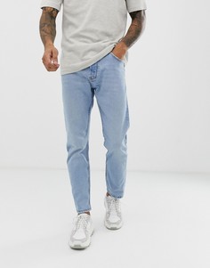 Светло-синие джинсы слим Bershka-Синий