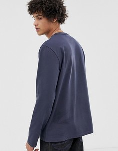 Темно-синий лонгслив свободного кроя ASOS WHITE