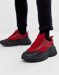 Красные кроссовки на толстой подошве ASOS DESIGN-Красный