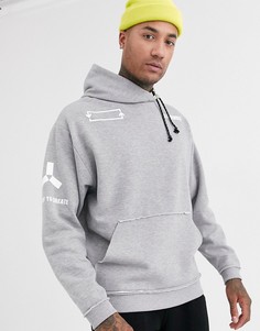 Серый oversize-худи со светоотражающей отделкой ASOS DESIGN
