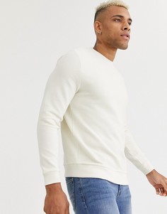 Бежевый свитшот в рубчик ASOS DESIGN