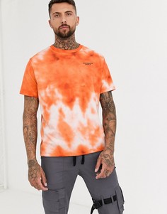 Оранжевая футболка с принтом тай-дай Bershka-Оранжевый