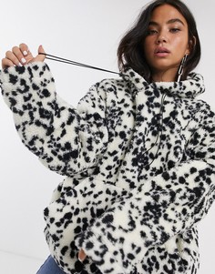 Флисовое oversize-худи с застежкой тогл New Girl Order-Мульти