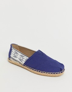 Синие эспадрильи с декоративной строчкой Toms-Синий