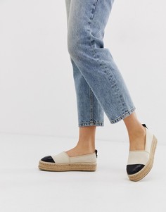 Эспадрильи на плоской платформе ASOS DESIGN Julee-Бежевый