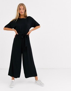 Комбинезон с поясом ASOS DESIGN-Черный