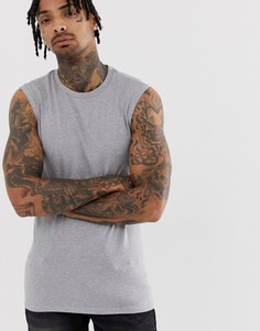 Серая обтягивающая меланжевая майка ASOS DESIGN-Серый
