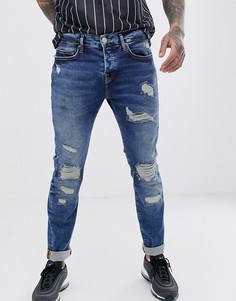 Узкие джинсы в байкерском стиле True Religion rocco-Синий