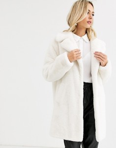 Шуба из искусственного меха кремового цвета New Look-Кремовый