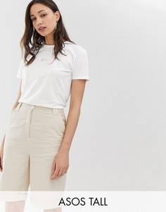 Футболка с принтом солнца и луны ASOS DESIGN Tall-Белый