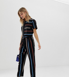 Суженные книзу брюки в полоску Miss Selfridge-Черный